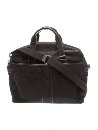 Pre-owned Coach Canvas Messenger Bag In Black