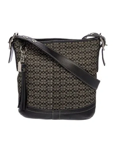 Pre-owned Coach Canvas Messenger Bag In Black