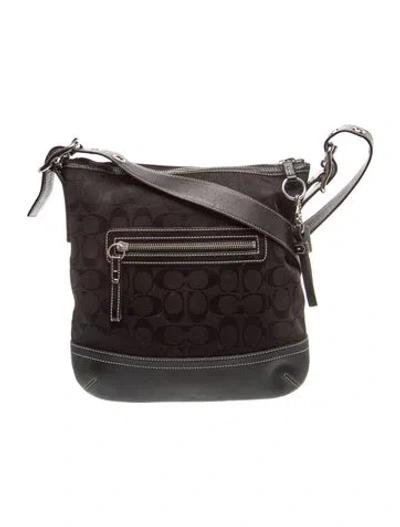 Pre-owned Coach Canvas Messenger Bag In Black