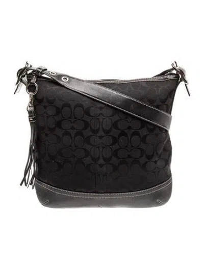 Pre-owned Coach Canvas Messenger Bag In Black