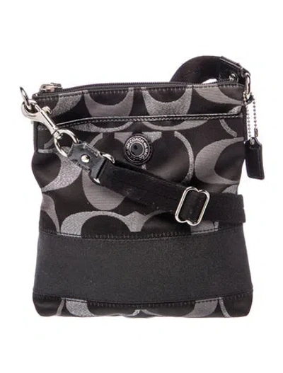 Pre-owned Coach Canvas Messenger Bag In Black