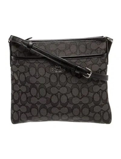 Pre-owned Coach Canvas Messenger Bag In Black