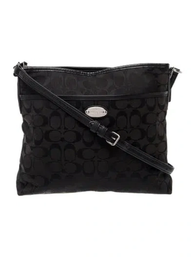 Pre-owned Coach Canvas Messenger Bag In Black
