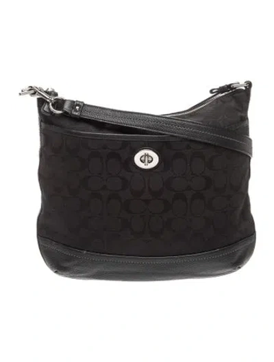 Pre-owned Coach Canvas Messenger Bag In Black