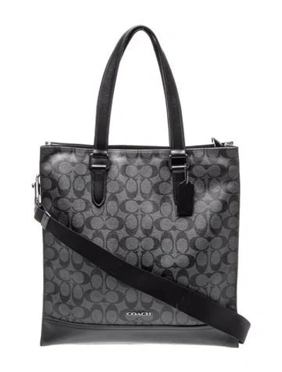 Pre-owned Coach Canvas Messenger Bag In Black