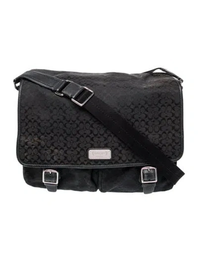 Pre-owned Coach Canvas Messenger Bag In Blue