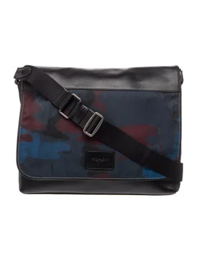Pre-owned Coach Canvas Messenger Bag In Blue