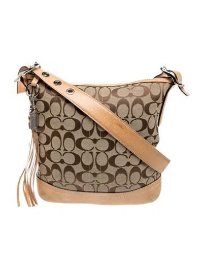 Pre-owned Coach Canvas Messenger Bag In Brown