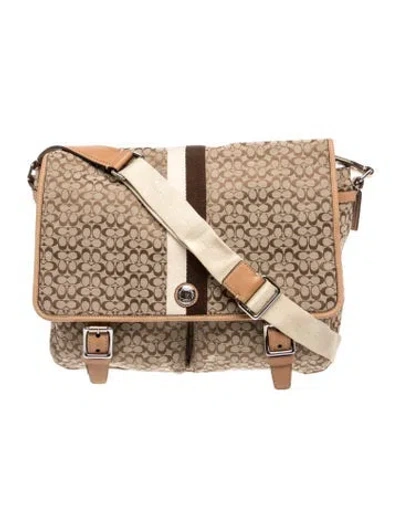 Pre-owned Coach Canvas Messenger Bag In Brown