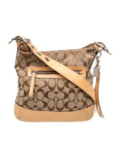 Pre-owned Coach Canvas Messenger Bag In Brown
