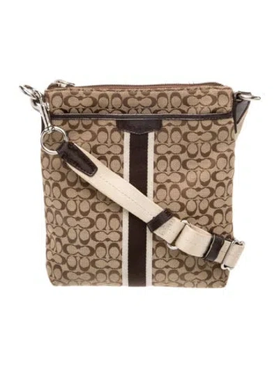 Pre-owned Coach Canvas Messenger Bag In Brown
