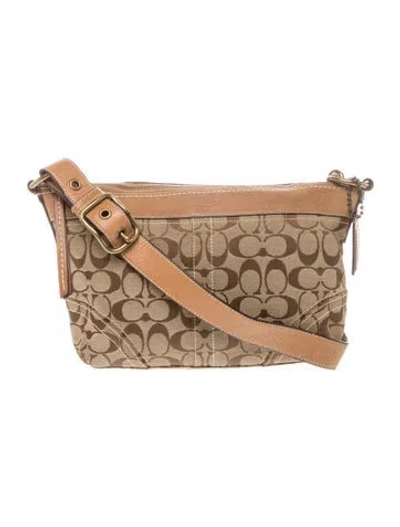 Pre-owned Coach Canvas Messenger Bag In Brown