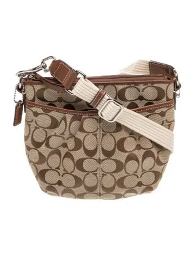 Pre-owned Coach Canvas Messenger Bag In Brown