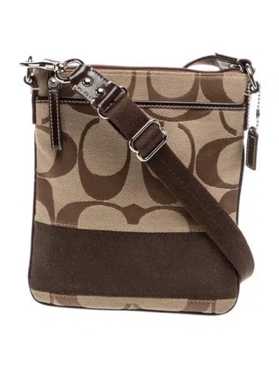 Pre-owned Coach Canvas Messenger Bag In Brown