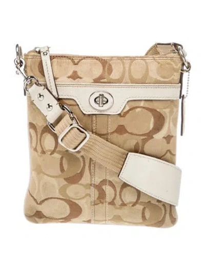Pre-owned Coach Canvas Messenger Bag In Brown