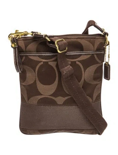 Pre-owned Coach Canvas Messenger Bag In Brown