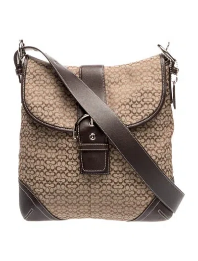 Pre-owned Coach Canvas Messenger Bag In Brown