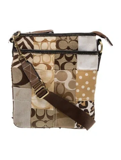 Pre-owned Coach Canvas Messenger Bag In Brown