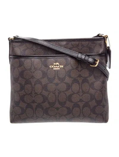 Pre-owned Coach Canvas Messenger Bag In Brown