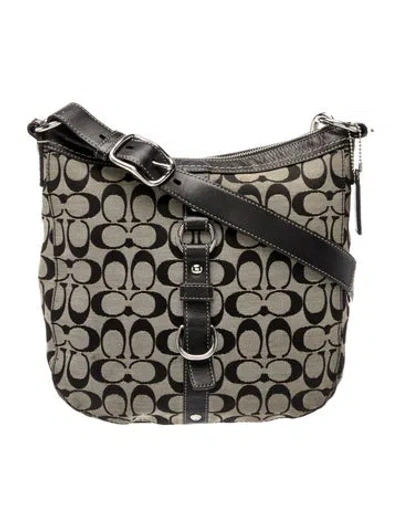 Pre-owned Coach Canvas Messenger Bag In Gray