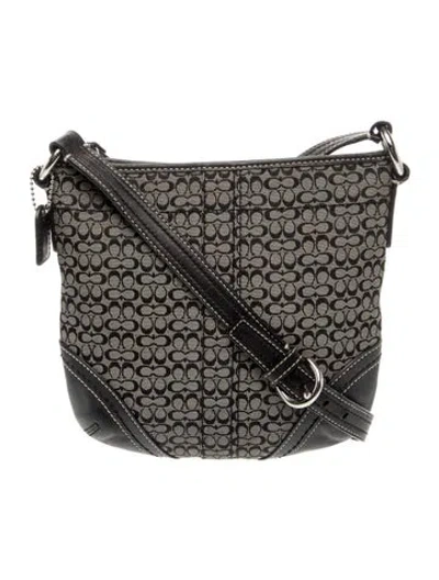 Pre-owned Coach Canvas Messenger Bag In Gray