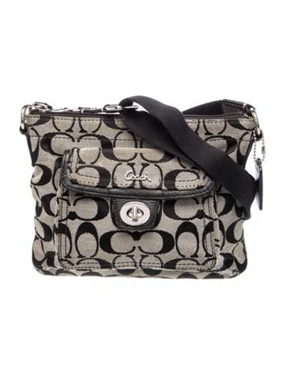 Pre-owned Coach Canvas Messenger Bag In Gray