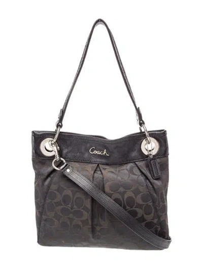 Pre-owned Coach Canvas Messenger Bag In Gray