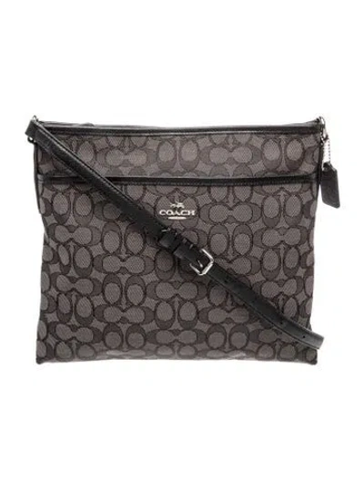 Pre-owned Coach Canvas Messenger Bag In Gray