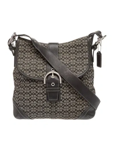 Pre-owned Coach Canvas Messenger Bag In Grey