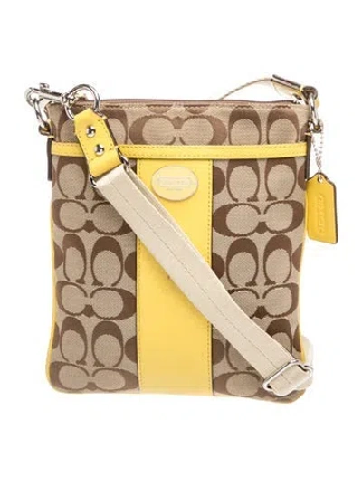 Pre-owned Coach Canvas Messenger Bag Medium In Neutral
