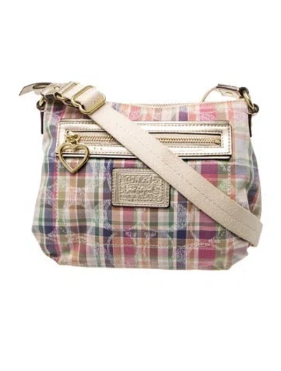 Pre-owned Coach Canvas Messenger Bag In Metallic/silver