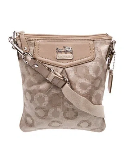 Pre-owned Coach Canvas Messenger Bag In Neutral