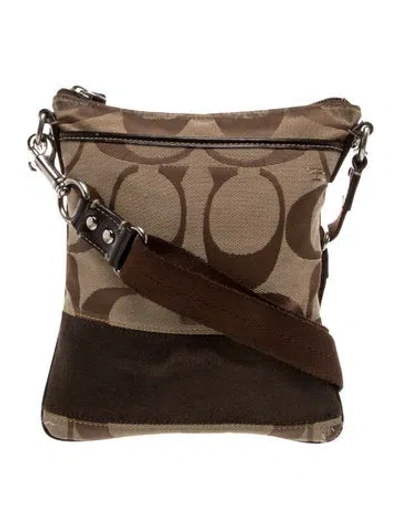 Pre-owned Coach Canvas Messenger Bag In Neutral