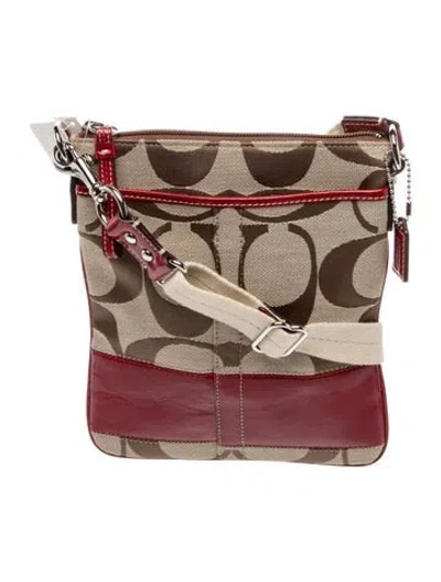 Pre-owned Coach Canvas Messenger Bag In Neutral