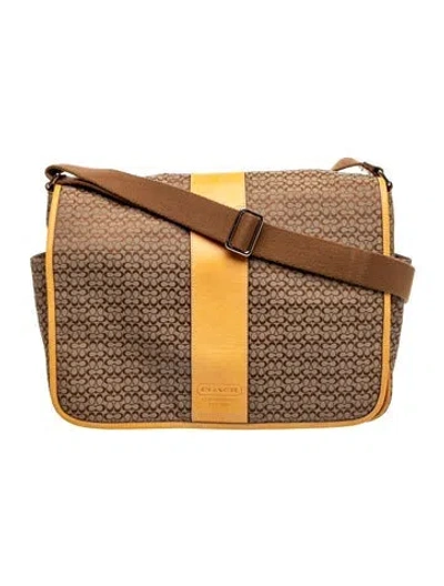 Pre-owned Coach Canvas Messenger Bag In Neutral