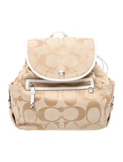 Pre-owned Coach Canvas Minaudière In Neutral