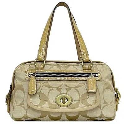 Pre-owned Coach Canvas Patent Leather Handbag Tote Bag ()