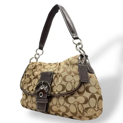 Pre-owned Coach Canvas Patent Leather Shoulder Bag () In Multi