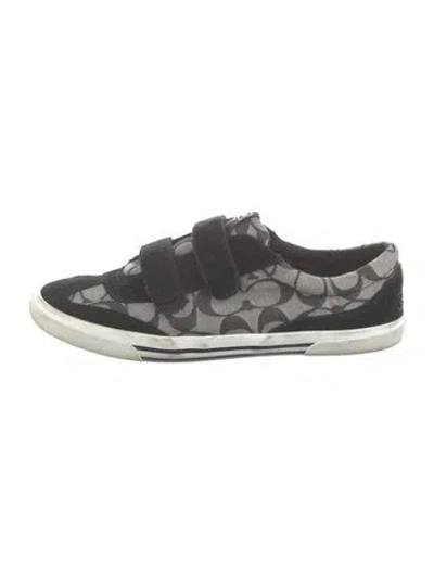 Pre-owned Coach Canvas Patterned Sneakers In Black
