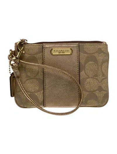 Pre-owned Coach Canvas Portfolio In Neutral