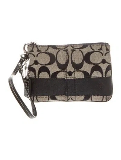 Pre-owned Coach Canvas Pouch In Black