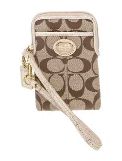 Pre-owned Coach Canvas Pouch In Neutrals