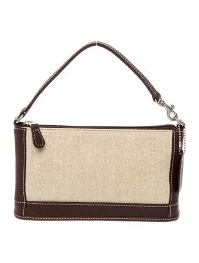 Pre-owned Coach Canvas Pouch Vintage In Neutrals