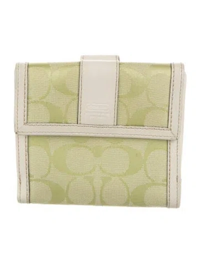 Pre-owned Coach Canvas Printed Compact Wallet In Multi