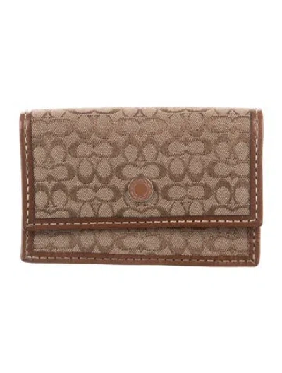 Pre-owned Coach Canvas Printed Wallet In Brown