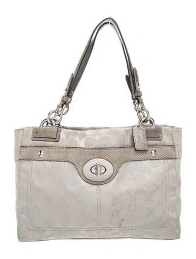 Pre-owned Coach Canvas Shoulder Bag In Black