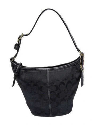 Pre-owned Coach Canvas Shoulder Bag In Black