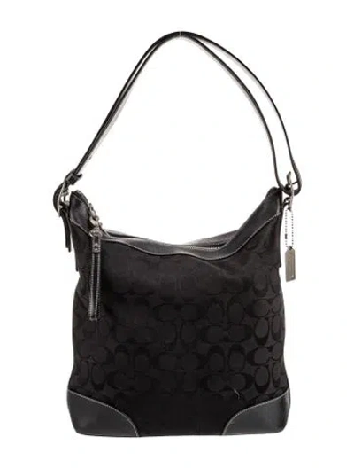 Pre-owned Coach Canvas Shoulder Bag In Black
