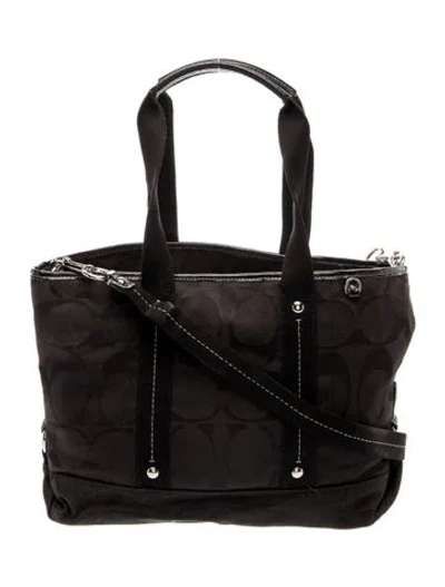Pre-owned Coach Canvas Shoulder Bag In Black