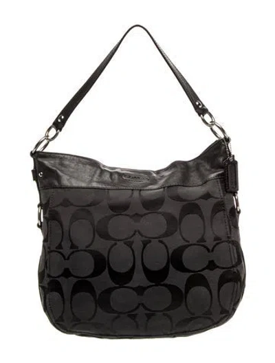 Pre-owned Coach Canvas Shoulder Bag In Black